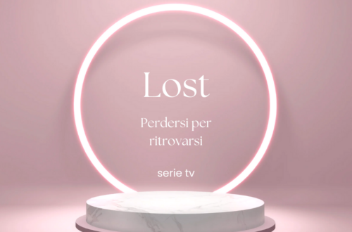 Lost perdersi per ritrovarsi scritta dentro un cerchio luminoso su sfondo rosa